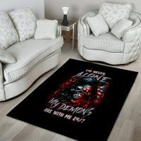 Blood Skull Area Rug I Never Alone My Demon With Me 24/7 - Wonder Print Shop