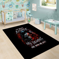 Blood Skull Area Rug I Never Alone My Demon With Me 24/7 - Wonder Print Shop