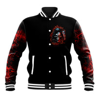 Blood Skull Baseball Jacket I Never Alone My Demon With Me 24/7 - Wonder Print Shop