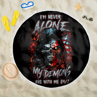 Blood Skull Beach Blanket I Never Alone My Demon With Me 24/7 - Wonder Print Shop