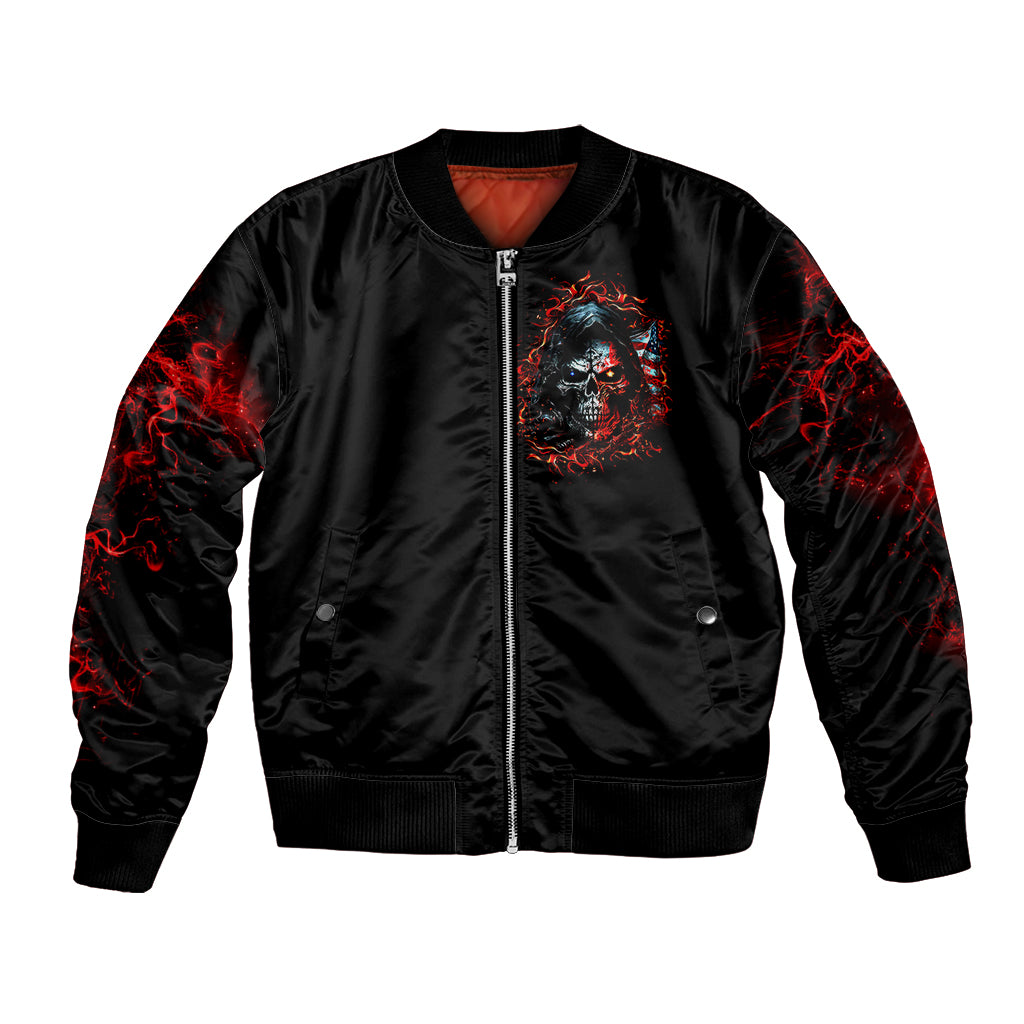 Blood Skull Bomber Jacket I Never Alone My Demon With Me 24/7 - Wonder Print Shop