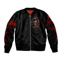 Blood Skull Bomber Jacket I Never Alone My Demon With Me 24/7 - Wonder Print Shop