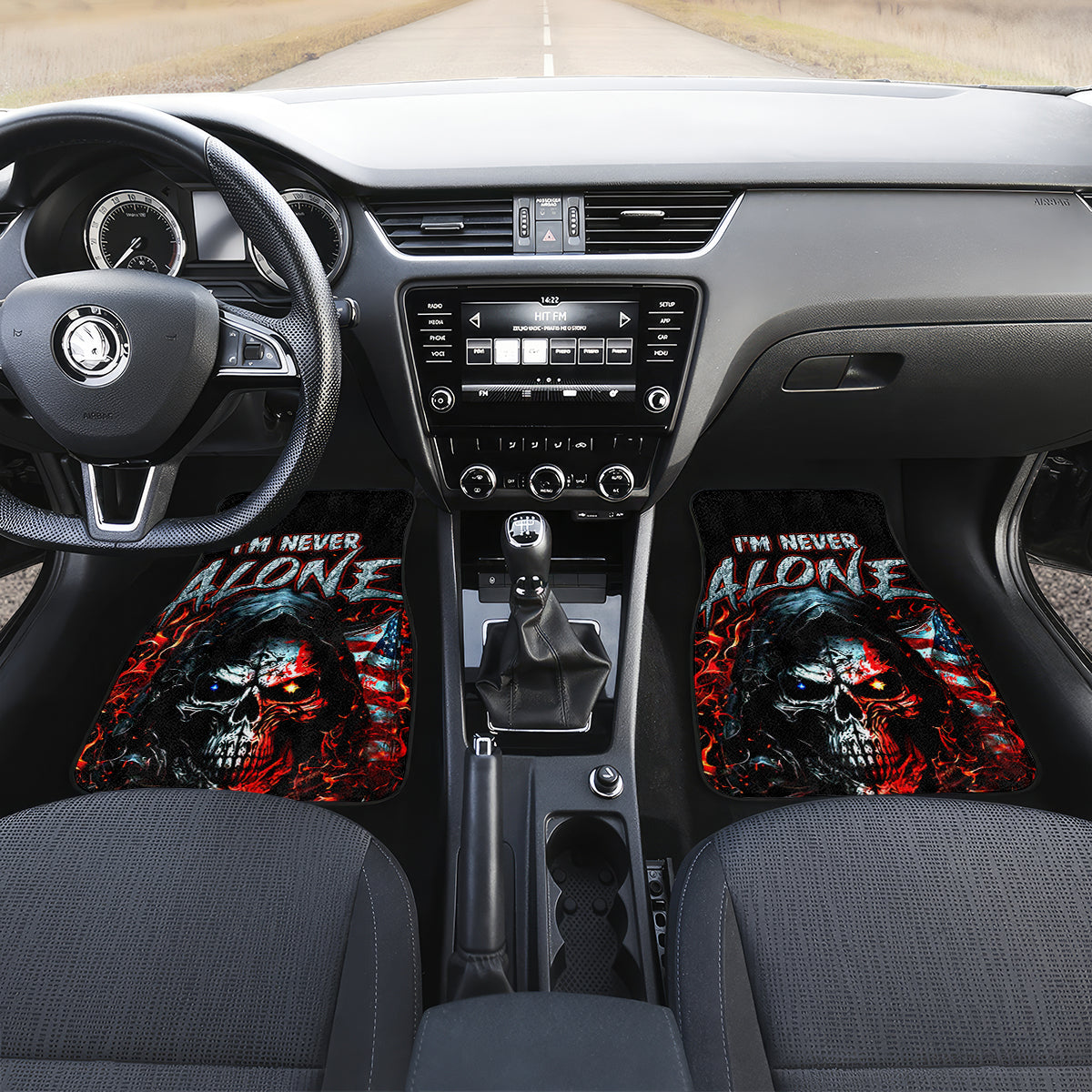 Blood Skull Car Mats I Never Alone My Demon With Me 24/7 - Wonder Print Shop