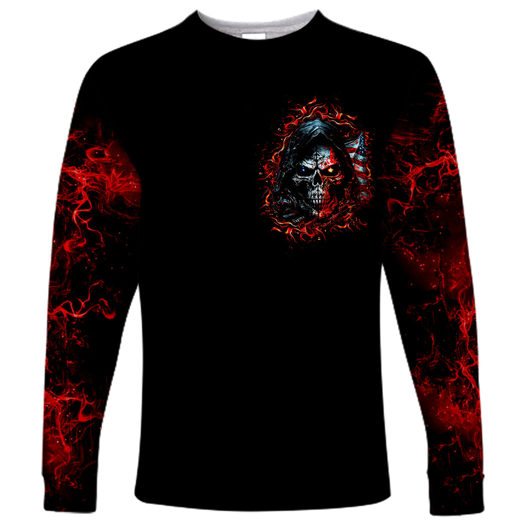 Blood Skull Long Sleeve Shirt I Never Alone My Demon With Me 24/7 - Wonder Print Shop