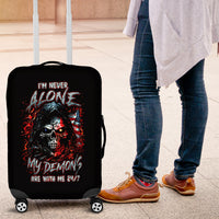 Blood Skull Luggage Cover I Never Alone My Demon With Me 24/7 - Wonder Print Shop