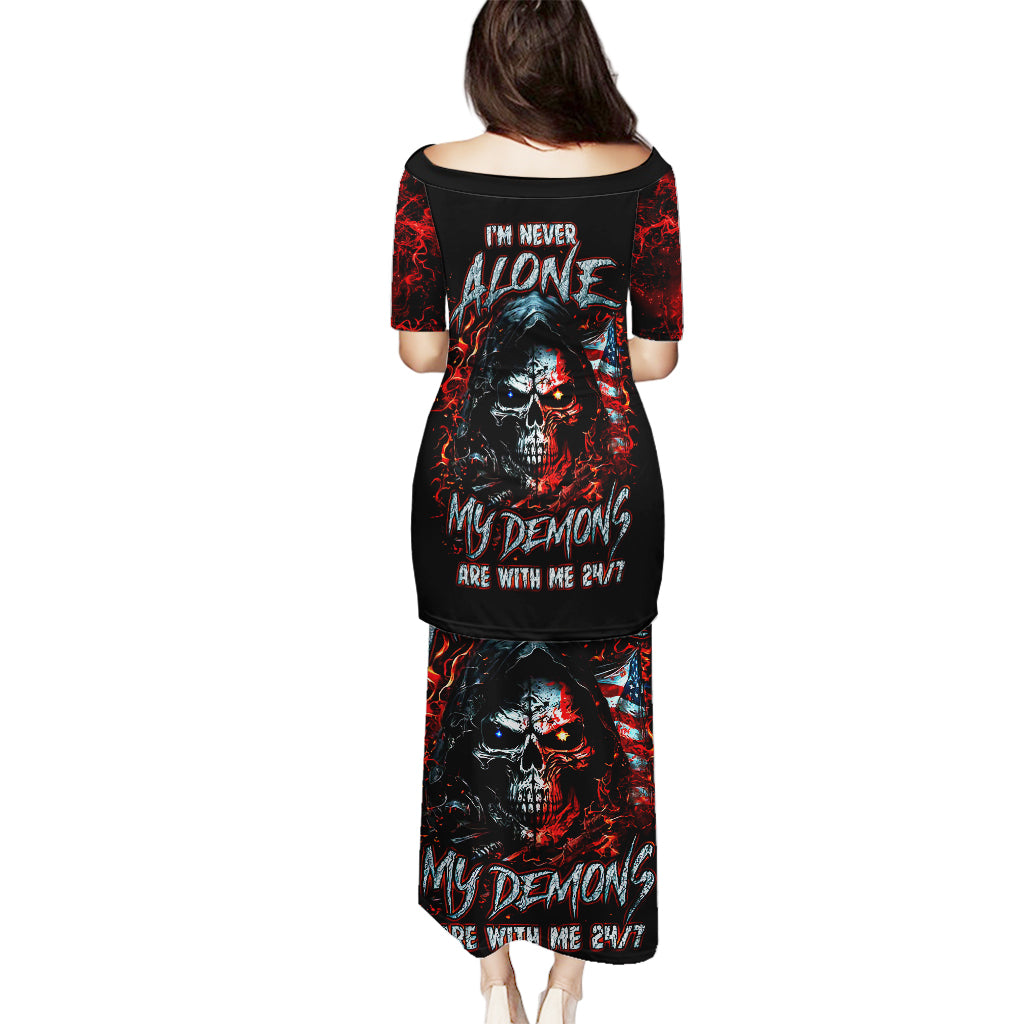 Blood Skull Puletasi I Never Alone My Demon With Me 24/7 - Wonder Print Shop