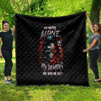Blood Skull Quilt I Never Alone My Demon With Me 24/7 - Wonder Print Shop