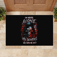 Blood Skull Rubber Doormat I Never Alone My Demon With Me 24/7 - Wonder Print Shop