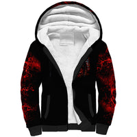 Blood Skull Sherpa Hoodie I Never Alone My Demon With Me 24/7 - Wonder Print Shop