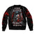Blood Skull Sleeve Zip Bomber Jacket I Never Alone My Demon With Me 24/7 - Wonder Print Shop
