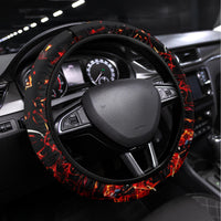 Blood Skull Steering Wheel Cover I Never Alone My Demon With Me 24/7 - Wonder Print Shop