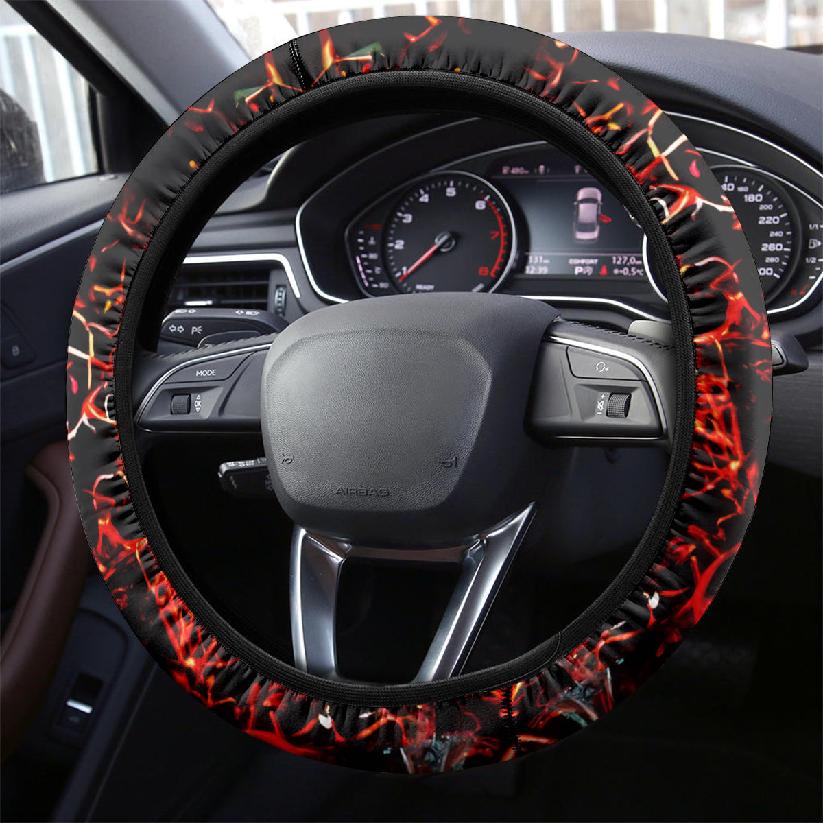 Blood Skull Steering Wheel Cover I Never Alone My Demon With Me 24/7 - Wonder Print Shop