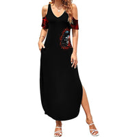 Blood Skull Summer Maxi Dress I Never Alone My Demon With Me 24/7 - Wonder Print Shop