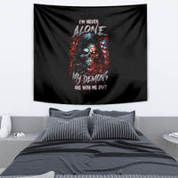 Blood Skull Tapestry I Never Alone My Demon With Me 24/7 - Wonder Print Shop