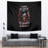 Blood Skull Tapestry I Never Alone My Demon With Me 24/7 - Wonder Print Shop