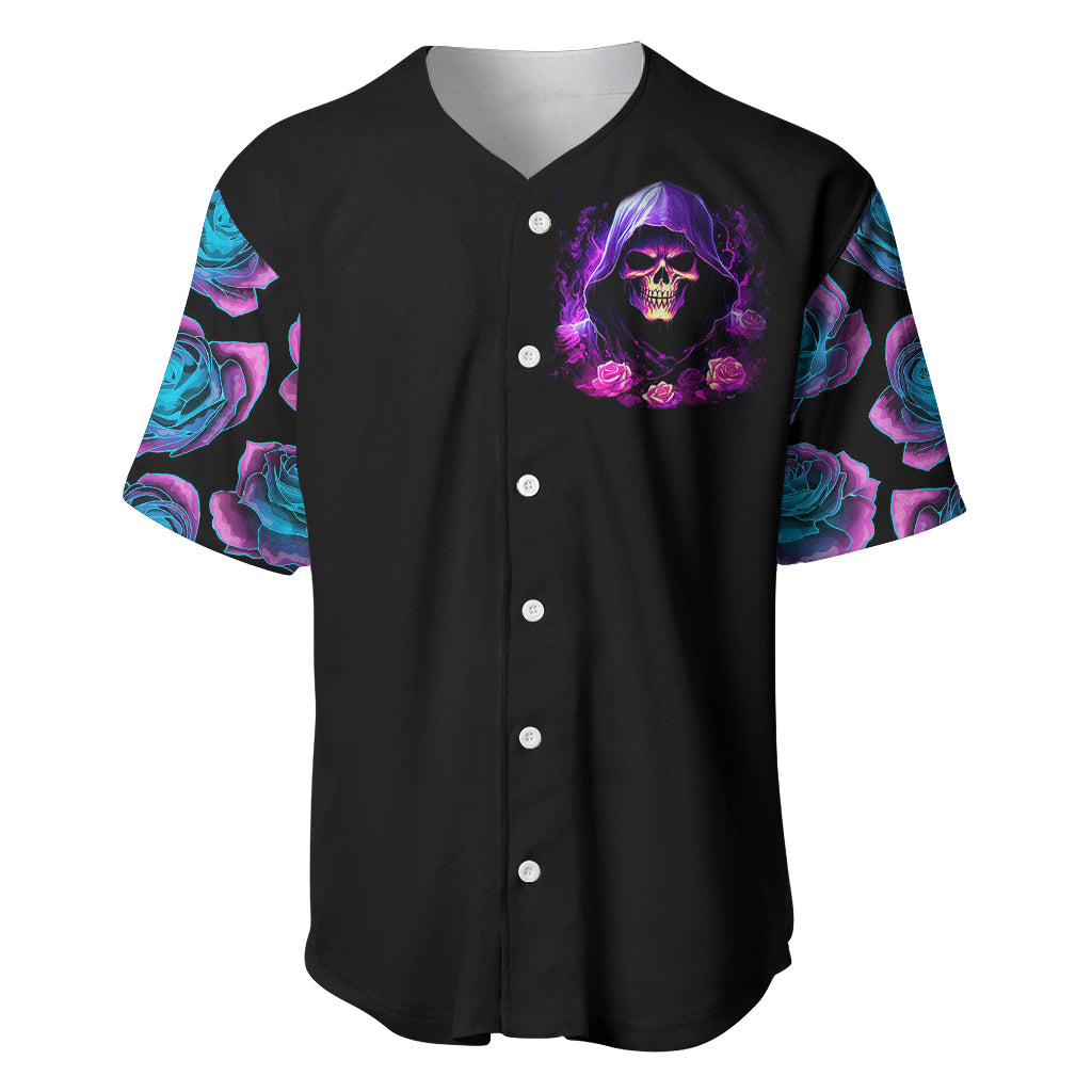 Purple Skull Baseball Jersey I Talk I Smile But Be Carefull When I SIlent - Wonder Print Shop