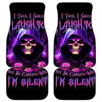 Purple Skull Car Mats I Talk I Smile But Be Carefull When I SIlent - Wonder Print Shop