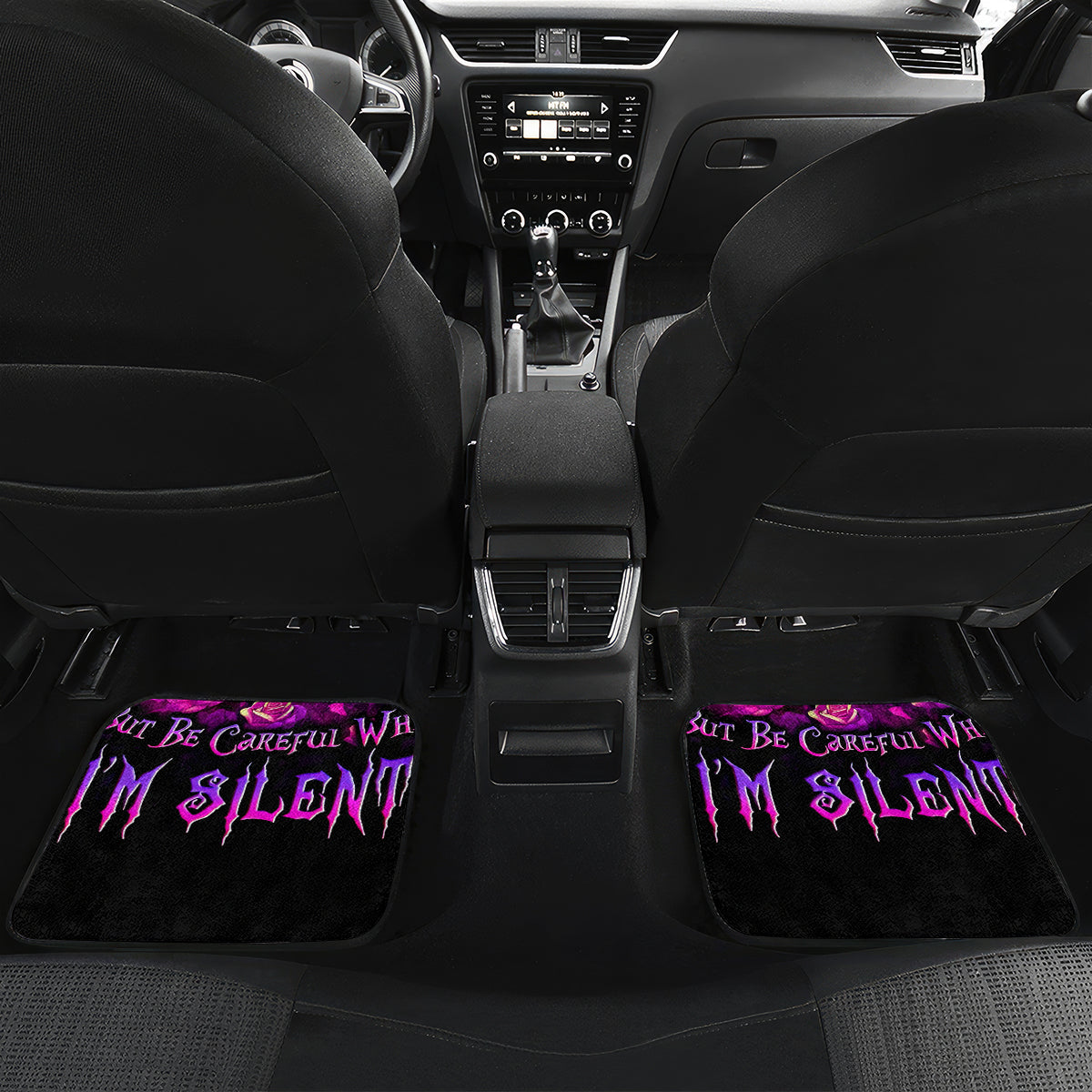 Purple Skull Car Mats I Talk I Smile But Be Carefull When I SIlent - Wonder Print Shop