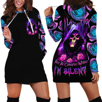 Purple Skull Hoodie Dress I Talk I Smile But Be Carefull When I SIlent - Wonder Print Shop