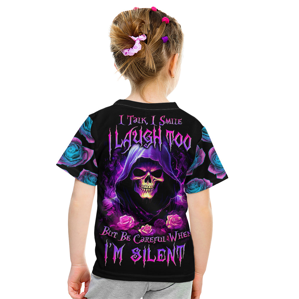 Purple Skull Kid T Shirt I Talk I Smile But Be Carefull When I SIlent - Wonder Print Shop