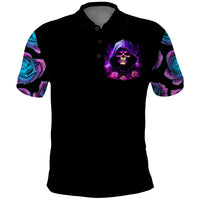 Purple Skull Polo Shirt I Talk I Smile But Be Carefull When I SIlent - Wonder Print Shop