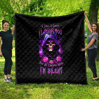 Purple Skull Quilt I Talk I Smile But Be Carefull When I SIlent - Wonder Print Shop