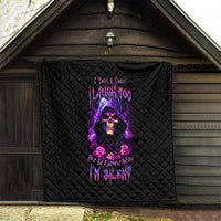 Purple Skull Quilt I Talk I Smile But Be Carefull When I SIlent - Wonder Print Shop