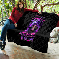 Purple Skull Quilt I Talk I Smile But Be Carefull When I SIlent - Wonder Print Shop