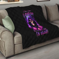 Purple Skull Quilt I Talk I Smile But Be Carefull When I SIlent - Wonder Print Shop