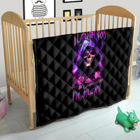 Purple Skull Quilt I Talk I Smile But Be Carefull When I SIlent - Wonder Print Shop