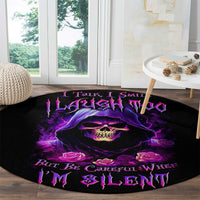 purple-skull-round-carpet-i-talk-i-smile-but-be-carefull-when-i-silent