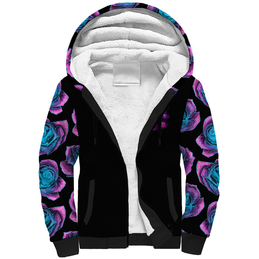 Purple Skull Sherpa Hoodie I Talk I Smile But Be Carefull When I SIlent - Wonder Print Shop