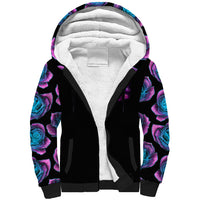 Purple Skull Sherpa Hoodie I Talk I Smile But Be Carefull When I SIlent - Wonder Print Shop