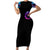 Purple Skull Short Sleeve Bodycon Dress I Talk I Smile But Be Carefull When I SIlent - Wonder Print Shop