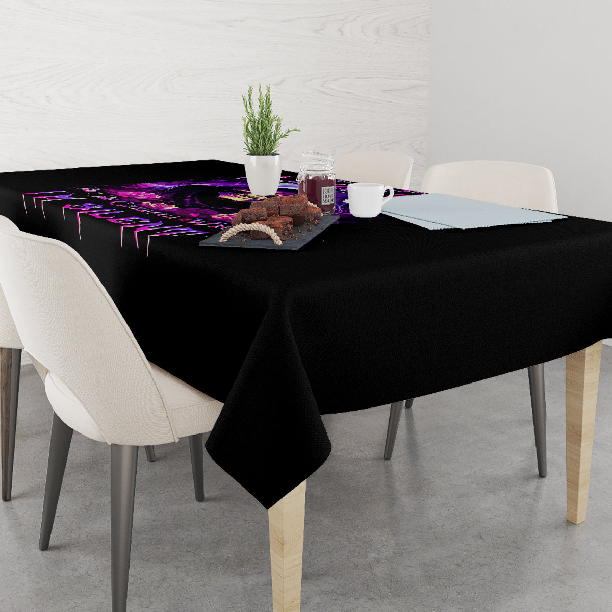 Purple Skull Tablecloth I Talk I Smile But Be Carefull When I SIlent - Wonder Print Shop