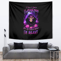 Purple Skull Tapestry I Talk I Smile But Be Carefull When I SIlent - Wonder Print Shop