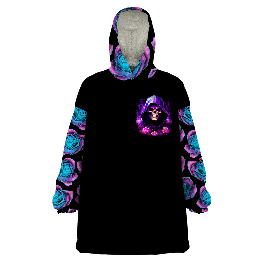 Purple Skull Wearable Blanket Hoodie I Talk I Smile But Be Carefull When I SIlent - Wonder Print Shop