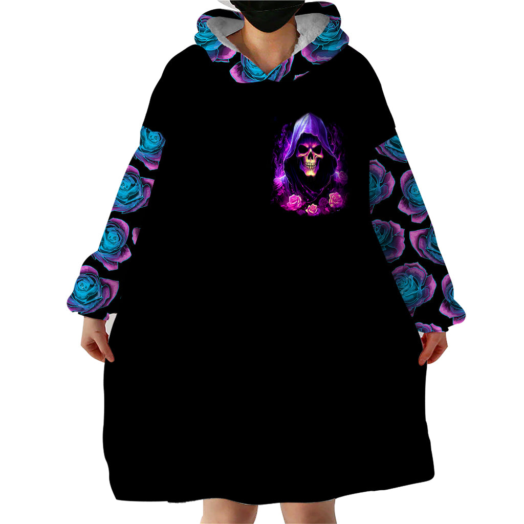 Purple Skull Wearable Blanket Hoodie I Talk I Smile But Be Carefull When I SIlent - Wonder Print Shop