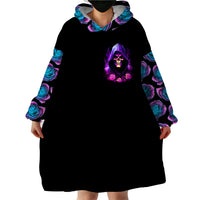 Purple Skull Wearable Blanket Hoodie I Talk I Smile But Be Carefull When I SIlent - Wonder Print Shop