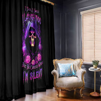 Purple Skull Window Curtain I Talk I Smile But Be Carefull When I SIlent - Wonder Print Shop