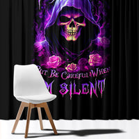 Purple Skull Window Curtain I Talk I Smile But Be Carefull When I SIlent - Wonder Print Shop