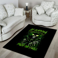 Thunder Skull Area Rug If Karma Don't Hit You Trust Me I Will - Wonder Print Shop