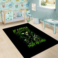 Thunder Skull Area Rug If Karma Don't Hit You Trust Me I Will - Wonder Print Shop