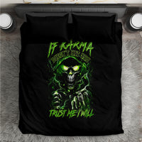 Thunder Skull Bedding Set If Karma Don't Hit You Trust Me I Will - Wonder Print Shop