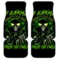 Thunder Skull Car Mats If Karma Don't Hit You Trust Me I Will - Wonder Print Shop