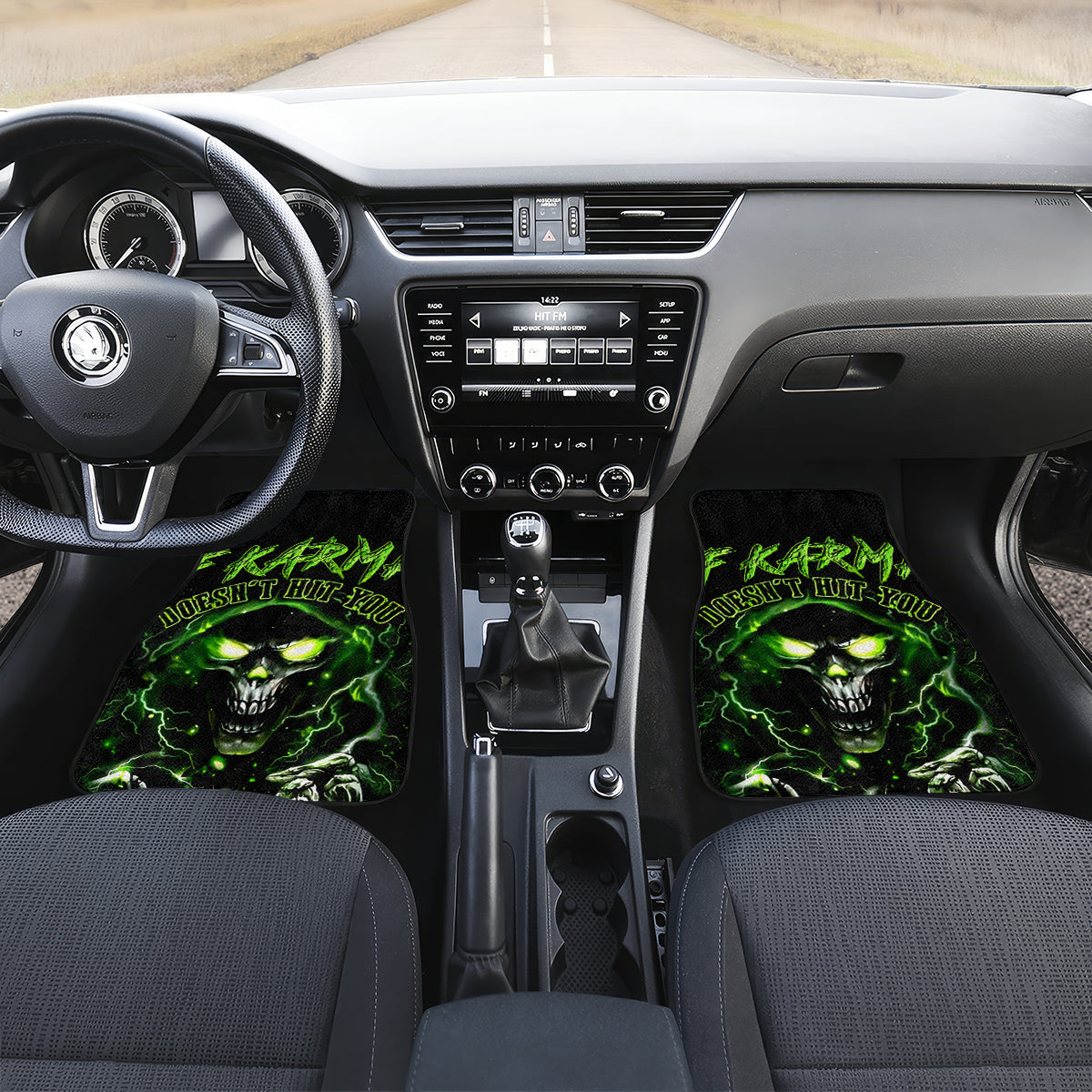 Thunder Skull Car Mats If Karma Don't Hit You Trust Me I Will - Wonder Print Shop