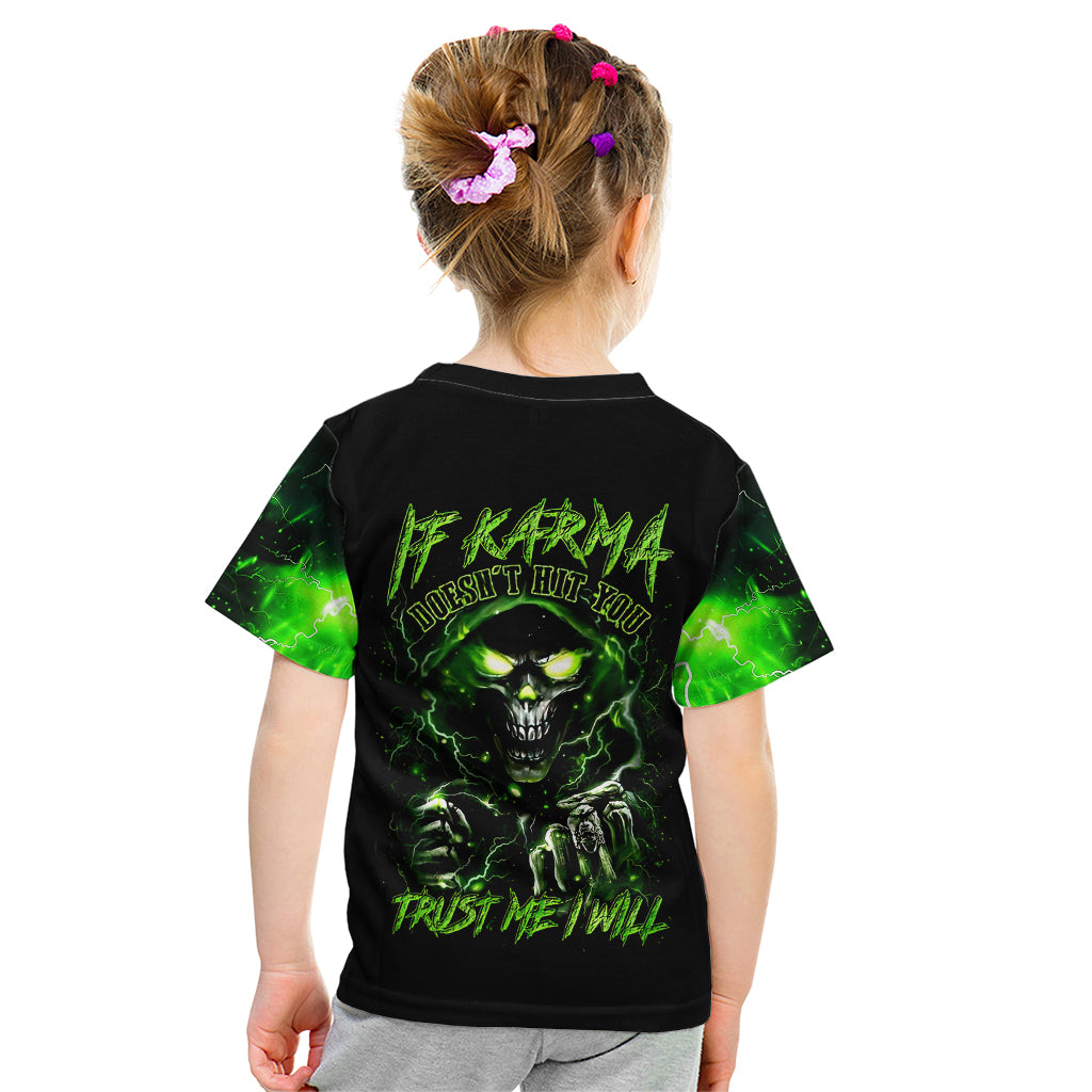 Thunder Skull Kid T Shirt If Karma Don't Hit You Trust Me I Will - Wonder Print Shop