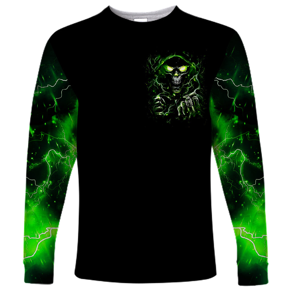 Thunder Skull Long Sleeve Shirt If Karma Don't Hit You Trust Me I Will - Wonder Print Shop