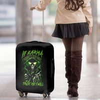 Thunder Skull Luggage Cover If Karma Don't Hit You Trust Me I Will - Wonder Print Shop