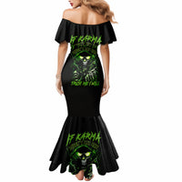 Thunder Skull Mermaid Dress If Karma Don't Hit You Trust Me I Will - Wonder Print Shop